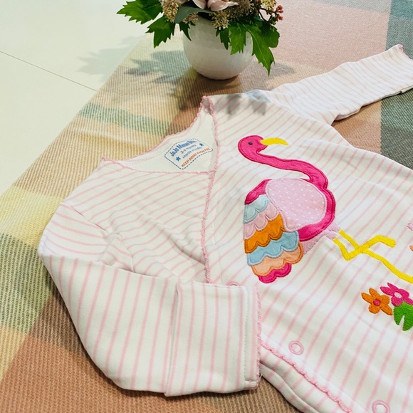 JoJo Maman Bebe One Pieces Nwot Pink Flamingo Footed Sleeper Kimono